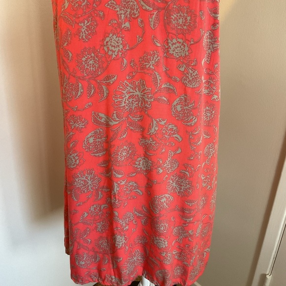 25. TraVida Coral Pink and Gray Sleeveless Midi Sundress Size Medium - Picture 3 of 8